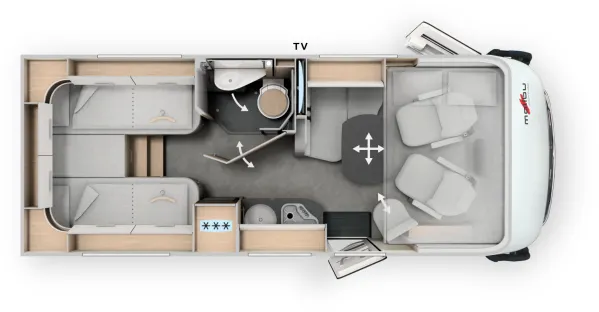 Tagesgrundriss Malibu I 441 KB-LE comfort 4.2t Tagesgrundriss Malibu I 441 KB-LE comfort 4.2t
