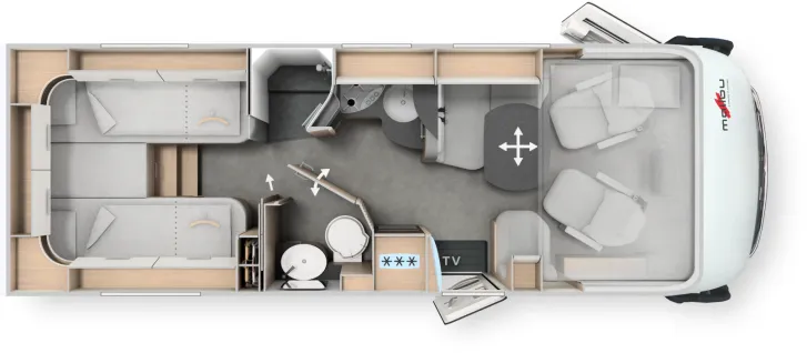 Grundriss Tag Malibu I 470 RB-LE „K“ lightweight 3.5t