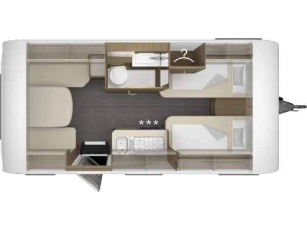 Tagesgrundriss Tabbert Cazadora 460 E 2,3