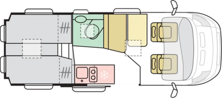 Grundriss Tag Adria Twin 600 SLB - mit Einzelbetten