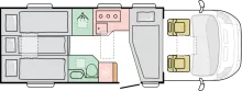 Grundriss Nacht Adria Coral Axess 650 DL