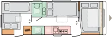 Grundriss Nacht Adria Adora 673 PK Alde - Verfügbar ab 08/2026