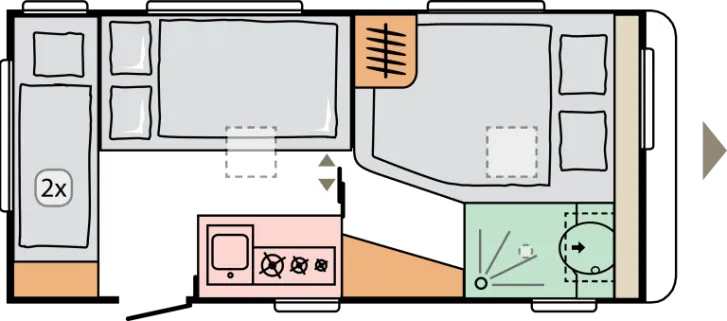 Grundriss Nacht Adria Altea 472 PK - Verfügbar ab 04/2026