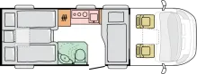 Grundriss Nacht Adria Compact DL 60 Years - Verfügbar ab 06/2026