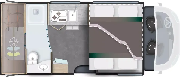 Nachtgrundriss Chausson Teilintegrierte 640 Ultimate Line