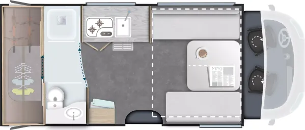Tagesgrundriss Chausson Teilintegrierte 640 Titanium Line