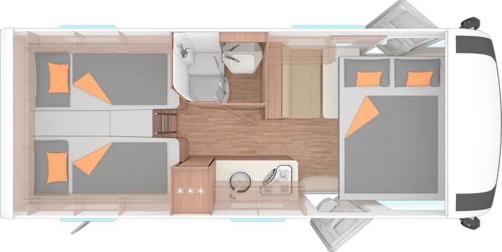 Grundriss Nacht Weinsberg CaraCore 650 MEG Sofort verfügbar