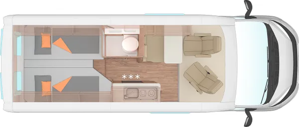 Tagesgrundriss Weinsberg CaraBus 600 ME EDITION [FIRE]