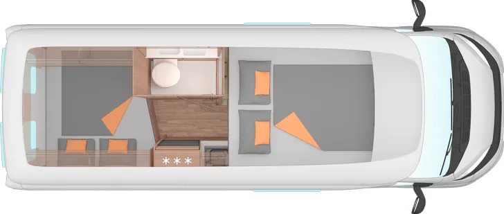 Grundriss Nacht Weinsberg CaraBus GREY EDITION FIRE 600 MQH verfügbar ab Oktober 2026