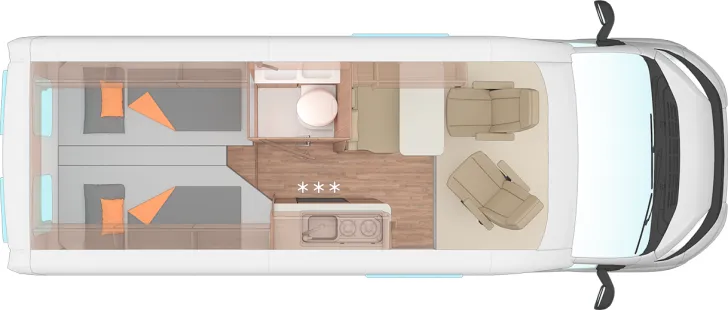 Grundriss Tag Weinsberg CaraBus GREY 600 ME EDITION [FIRE]