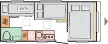 Grundriss Nacht Adria Aviva 522 PT - Stockbetten - ab Euro 20.730