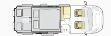 Grundriss Nacht Adria Twin 640 SGX 60 Years Jubilee mit Aufstelldach - Verfügbar ab 03/2026