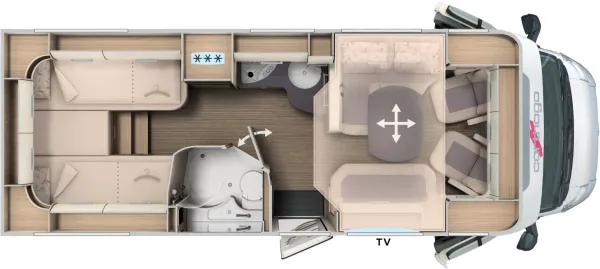 Tagesgrundriss Carthago C1-tourer T 148 KB-LE H comfort 4.2t
