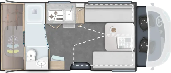 Tagesgrundriss Challenger Teilintegriert 270 Graphite Edition