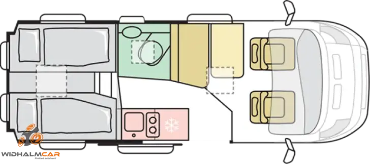 Grundriss Nacht Adria Twin Twin 600 SLB - FRÜHLINGSAKTION