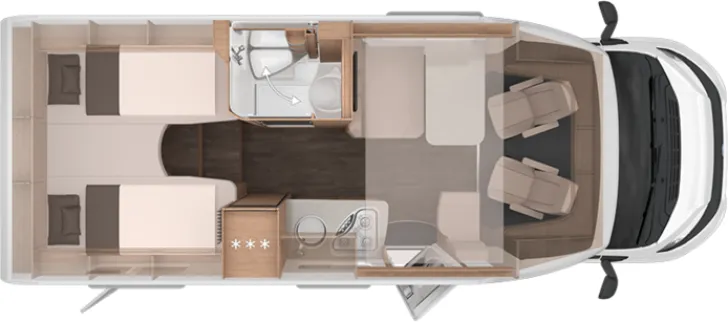 Grundriss Tag Knaus L!VE WAVE 650 MEG Black Selection