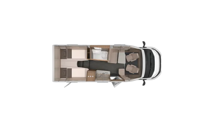 Grundriss Nacht Knaus Van TI 650 MEG VANSATION Sehrgut