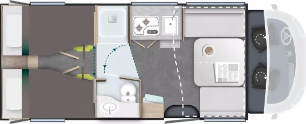 Tagesgrundriss Chausson Teilintegrierte 797 Sweet Line