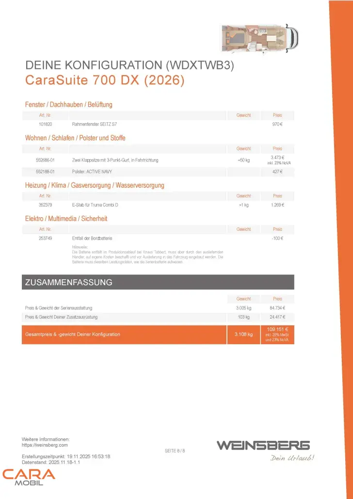 Fahrzeugbild Weinsberg CaraSuite 700 DX Im Zulauf #10
