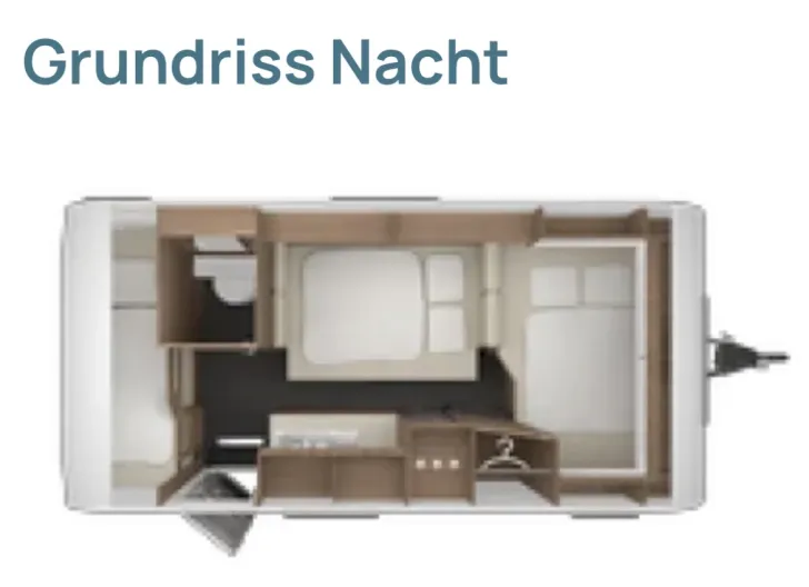 Grundriss Nacht Tabbert Senara 460 DMK 2,3