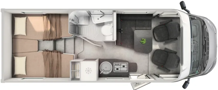 Grundriss Tag Hymer Exsis-t 474 ALKO, Navi, Klima, 659cm